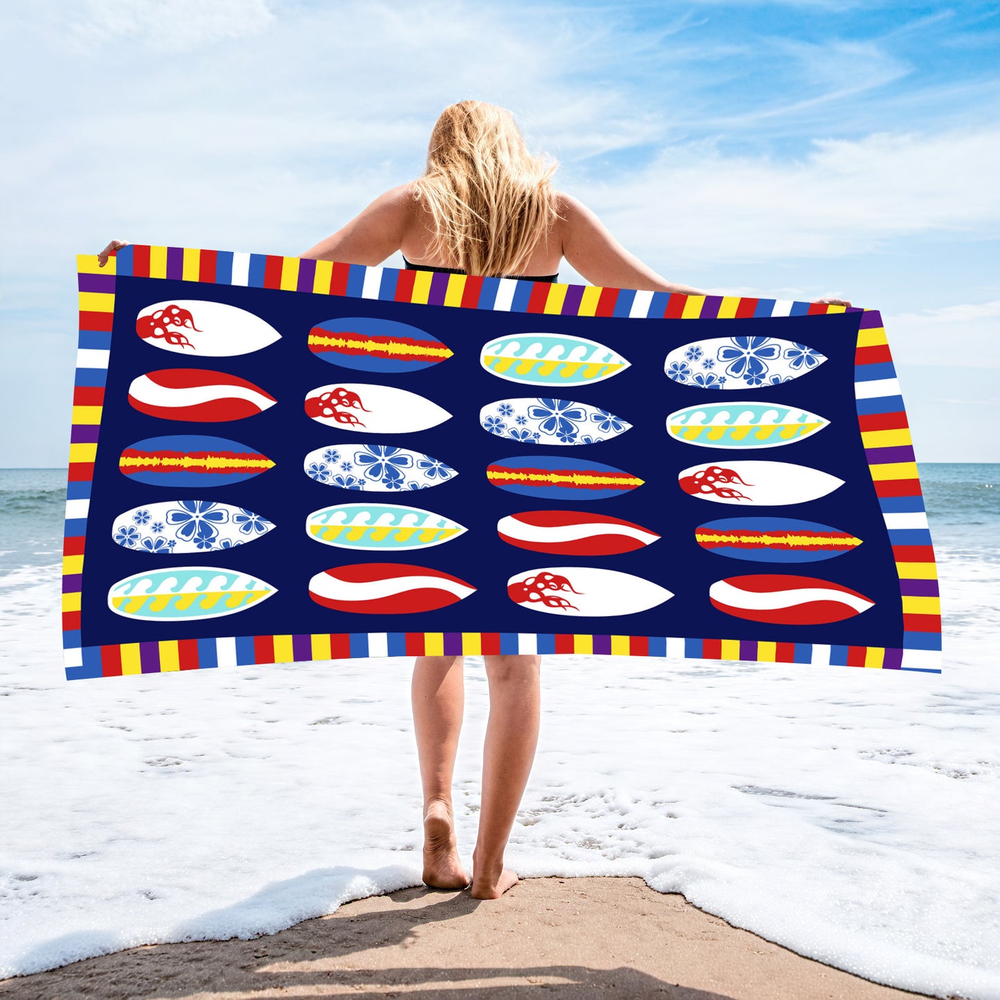 Ultra-Fine Microfiber Beach Towel Quick-Dry Bath Towel