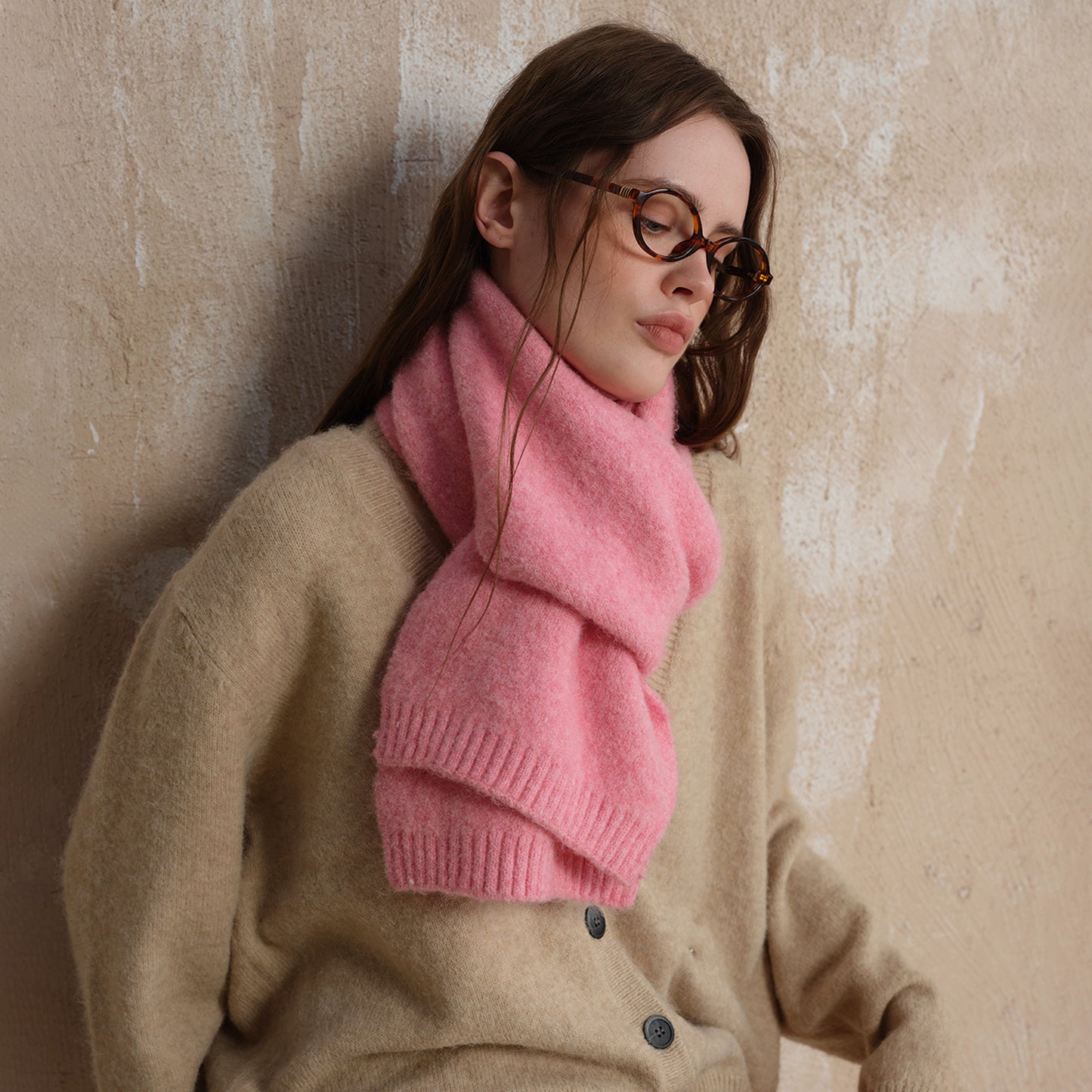 Cozy Wool Blend Knitted Scarf for Men and Women