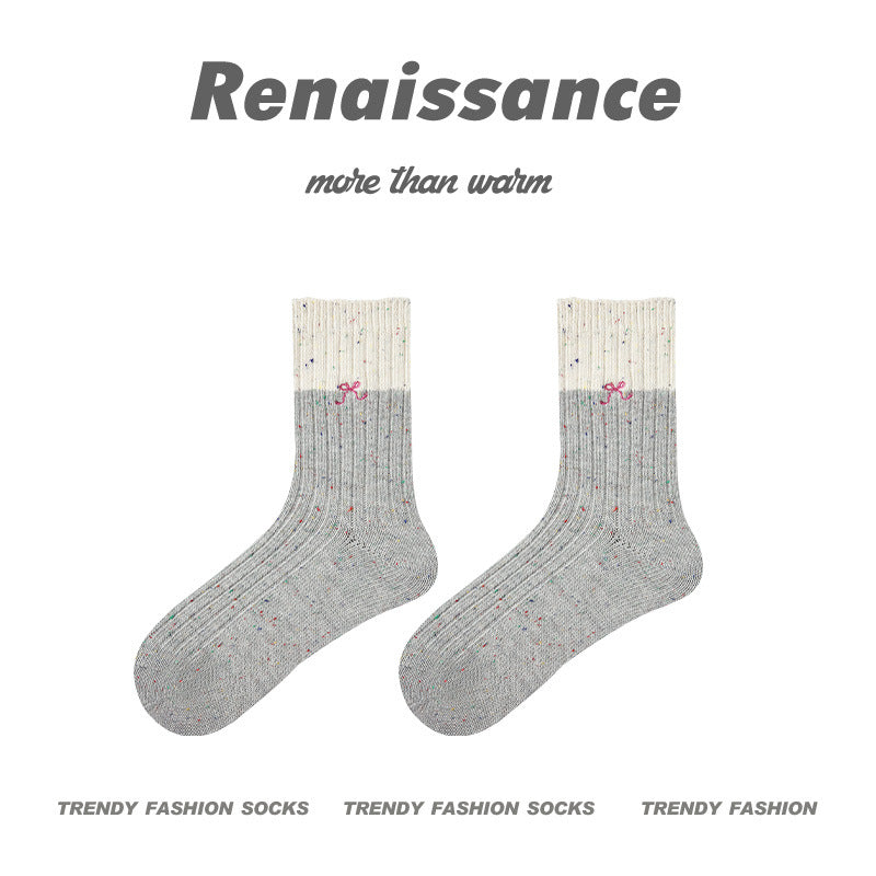 Renaissance Embossed Mid Calf Cotton Socks