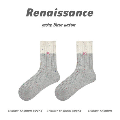 Renaissance Embossed Mid Calf Cotton Socks