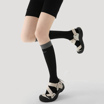 Calf Socks Colorblock Moisture Wicking Athletic