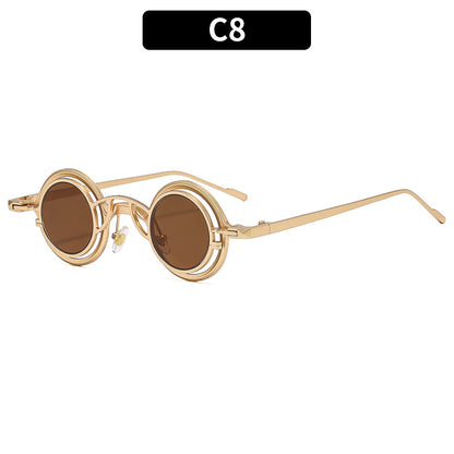 Retro Round Metal Sunglasses Stylish UV400 Protection