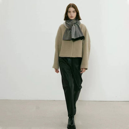 Vintage-Inspired Striped Knit Scarf for All Seasons