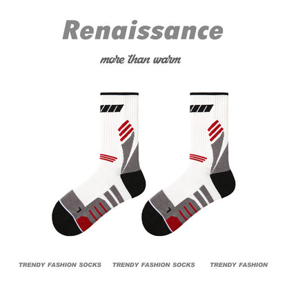 Combed Cotton Colorblock Sport Socks Moisture Wicking