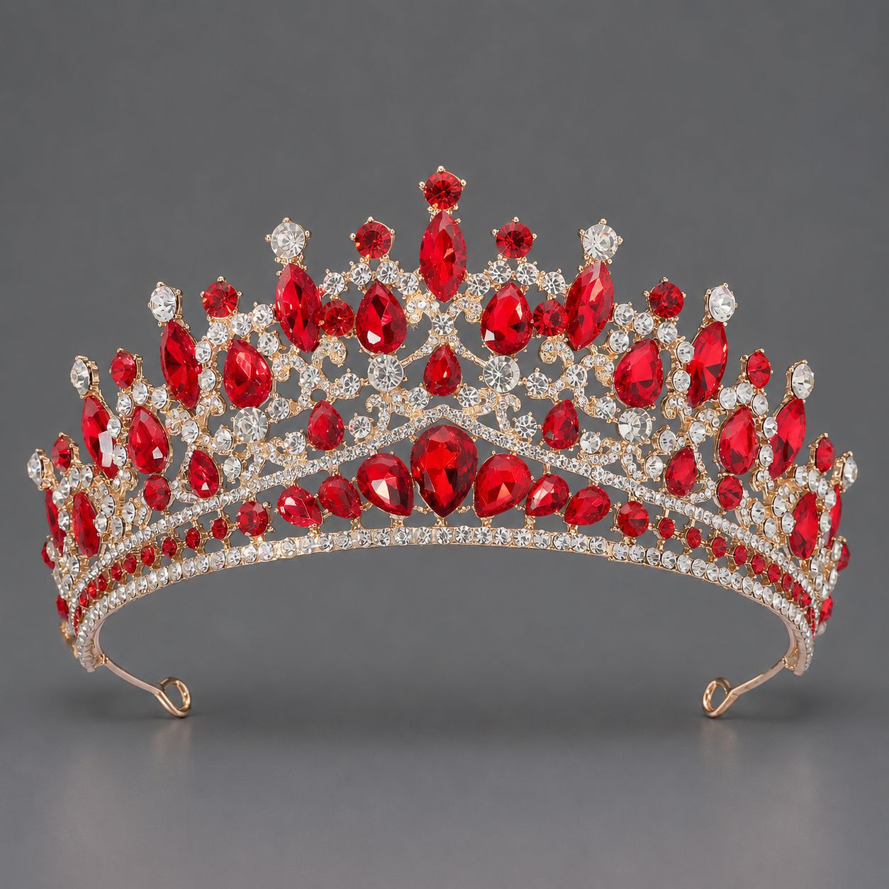Queen Crown with Crystals for Bride Retro Style Wedding Accessories
