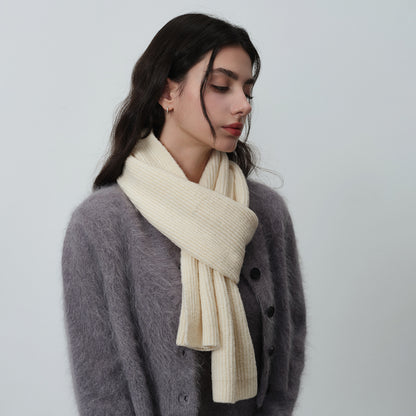 Wool Blend Knitted Scarf Soft Warm Cozy Fashionable Neck Warmer