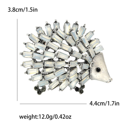 Creative Cartoon Hedgehog Alloy Rhinestone Brooch Fashionable Accessory