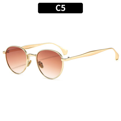 New Metal Round Frame Sunglasses Stylish UV400 Protection