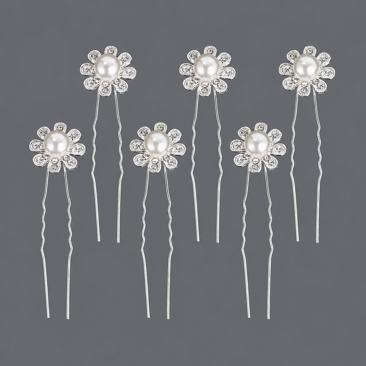 Handcrafted Pearl Hairpins With Rhinestones For Weddings