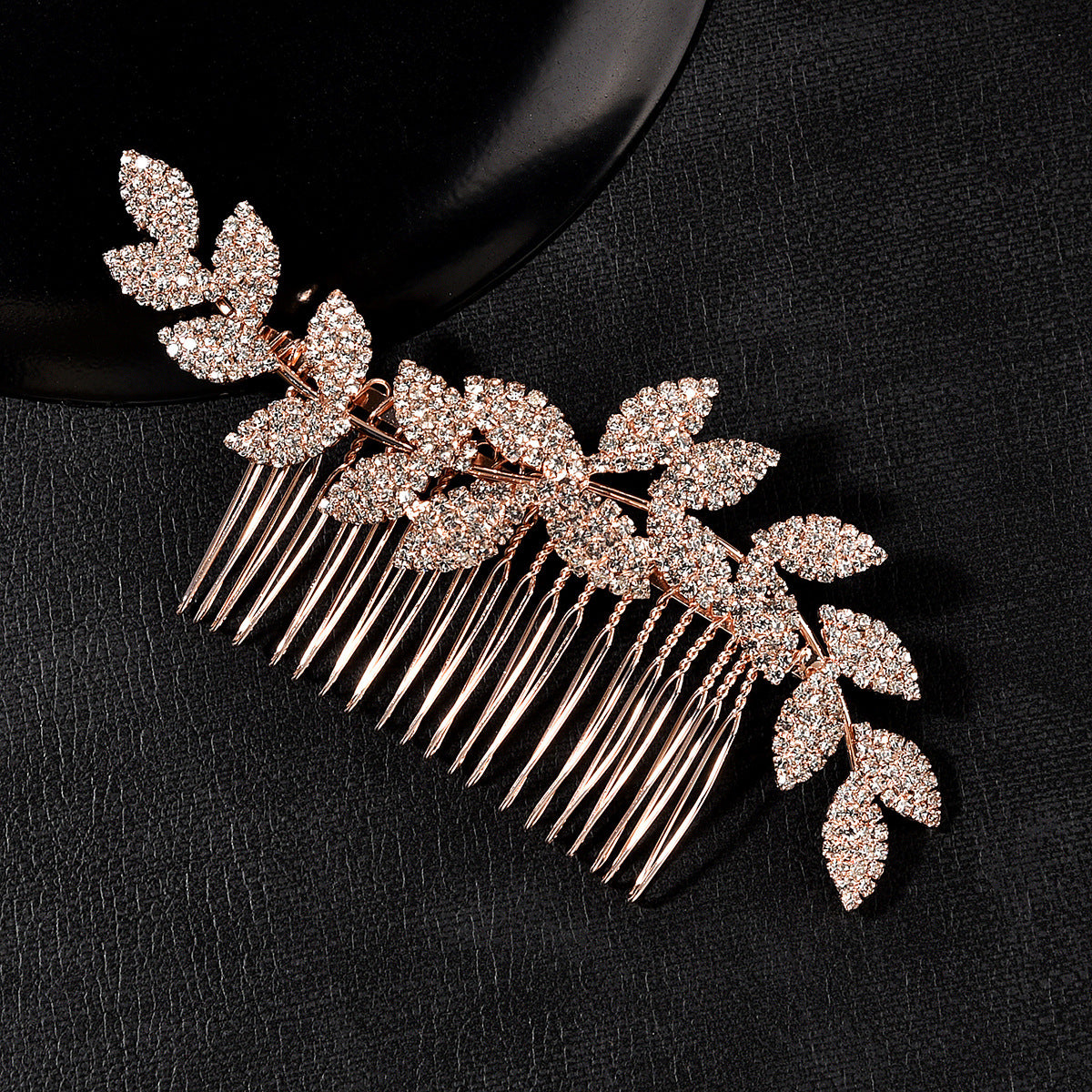 Wave Design Bridal Hair Comb with Rhinestone Accents