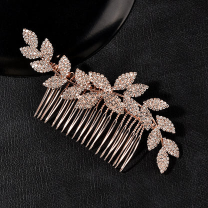Wave Design Bridal Hair Comb with Rhinestone Accents
