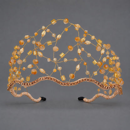 Vintage Handmade Beaded Headband for Women - Elegant Bridal Accessory