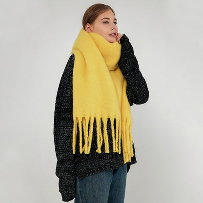 Soft Cashmere Feel Scarf for Women - Warm and Cozy Solid Color Shawl