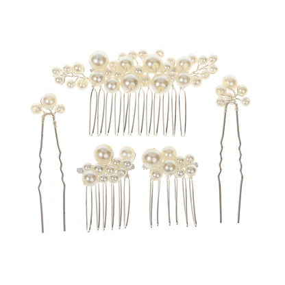 Retro Baroque Pearl Hair Fork Wedding Hair Set