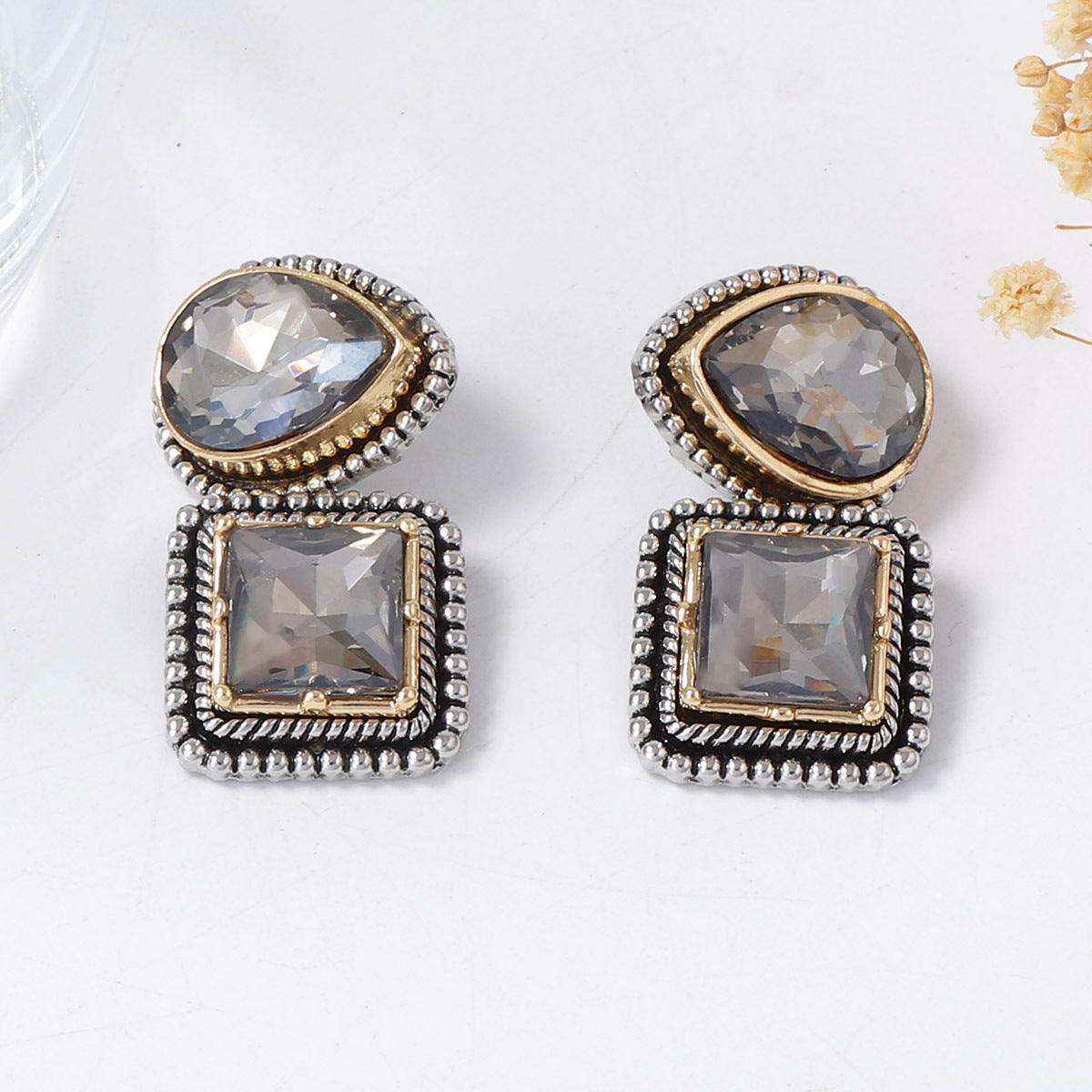 Pendant Earrings Geometric Rhinestone Elegant Everyday