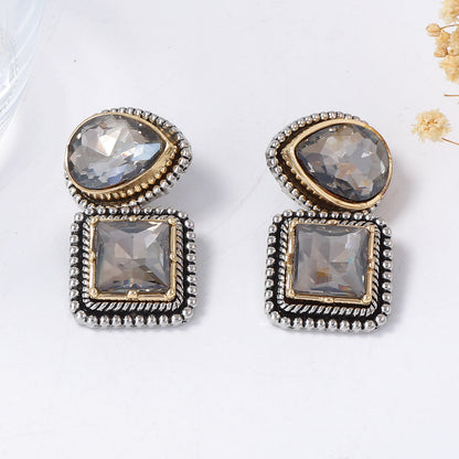 Pendant Earrings Geometric Rhinestone Elegant Everyday