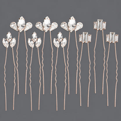 Handcrafted Pearl Hairpins With Rhinestones For Weddings