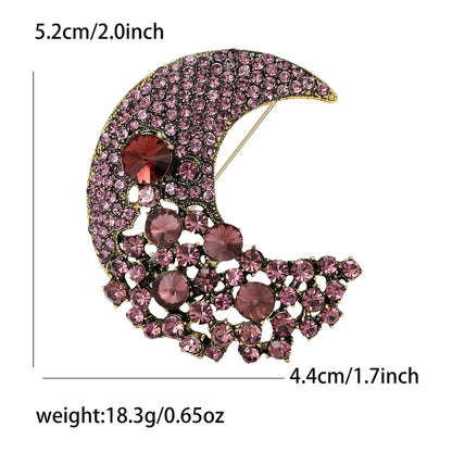 Fashionable Alloy Brooch with Moon Design for Coats and Jackets