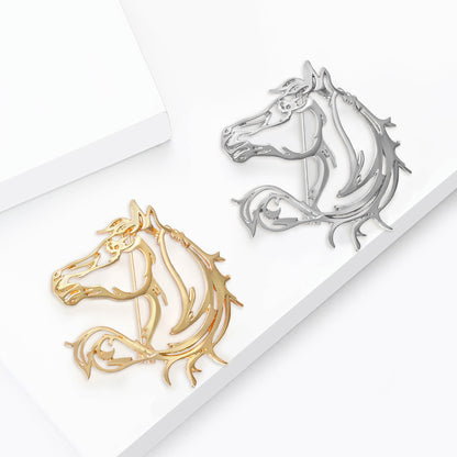 Minimalist Horse Brooch Two-in-One Alloy Animal Pin