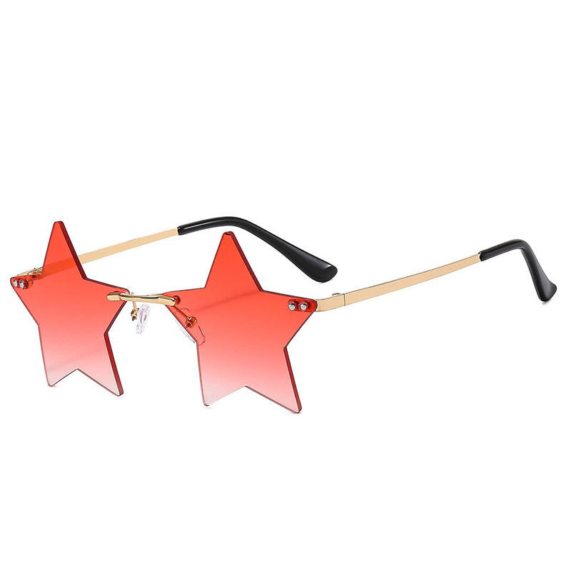 Trendy Star Shaped Sunglasses Pink Gradient UV400 Protection