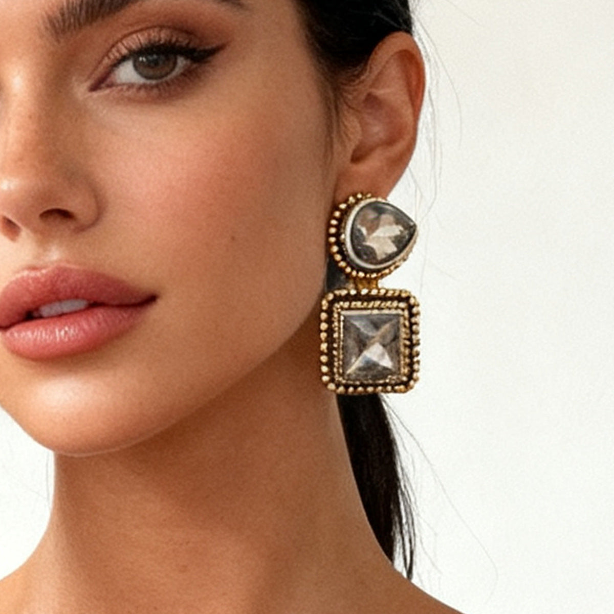 Pendant Earrings Geometric Rhinestone Elegant Everyday