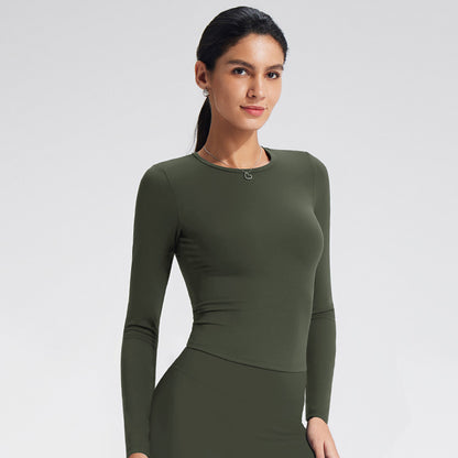 Skinny Fit Long Sleeve Yoga Top For Women - Moisture-Wicking Athletic Shirt