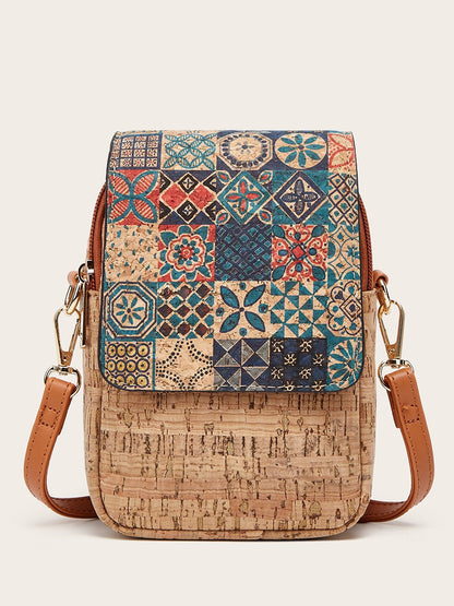 Vintage Style Cork Phone Bag Multi-Functional Clutch Purse