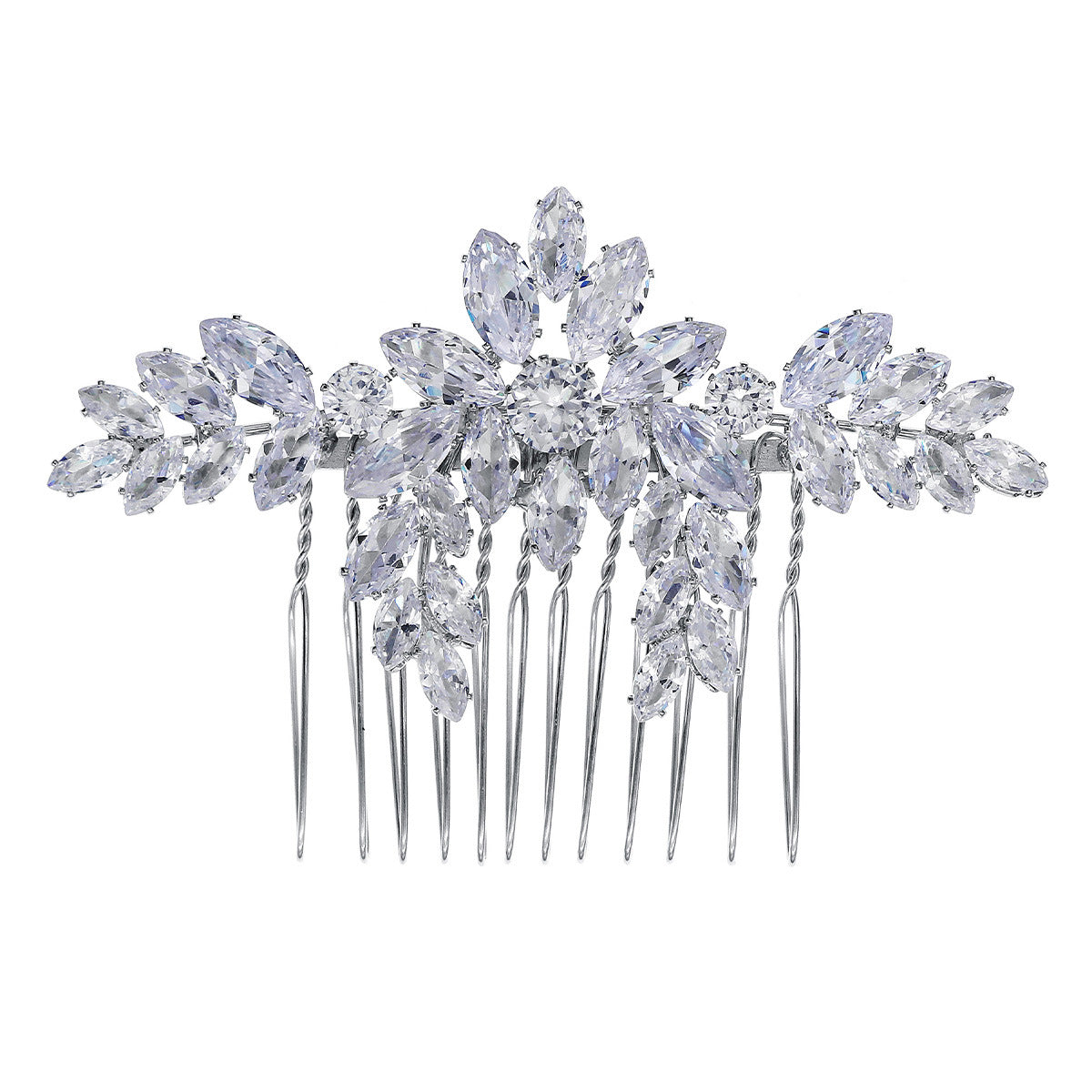Vintage Floral Zircon Hair Comb Elegant Bridal Headpiece