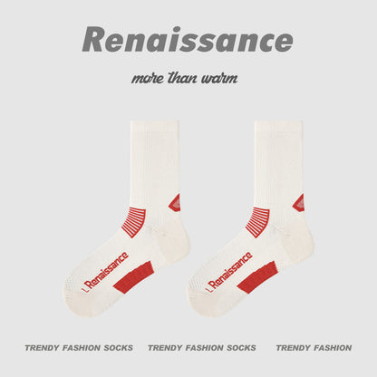 Running Socks Colorblock Coolmax Mid Calf