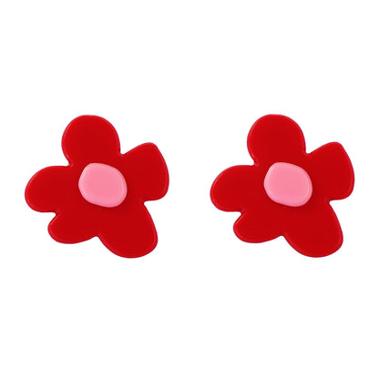 Acrylic Cartoon Flower Stud Earrings Lightweight Commuter