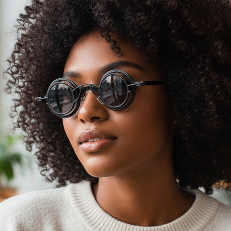 Retro Round Metal Sunglasses Stylish UV400 Protection