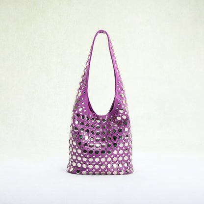 Punk Style Studded Bucket Bag With Soft PU Leather