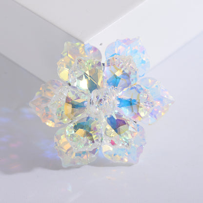 Luxury Crystal Flower Brooches Stylish Women's Floral Pins