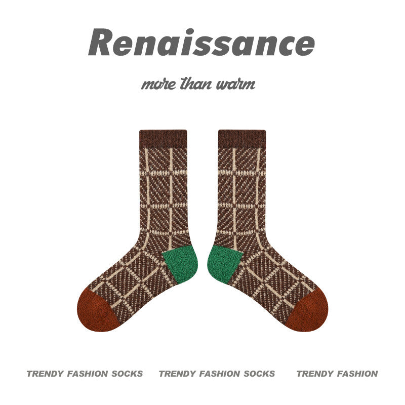Cozy Spotted Mid Calf Socks Acrylic Blend Casual