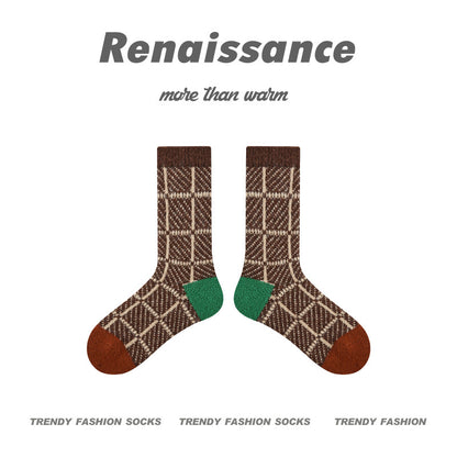 Cozy Spotted Mid Calf Socks Acrylic Blend Casual
