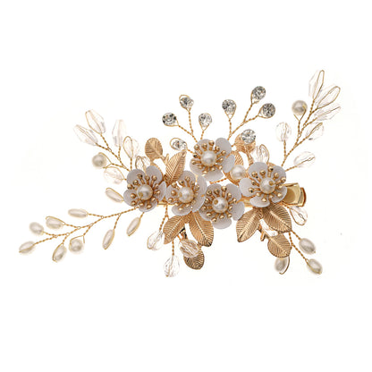 Handmade Floral Pearl Hair Clips for Weddings and Parties