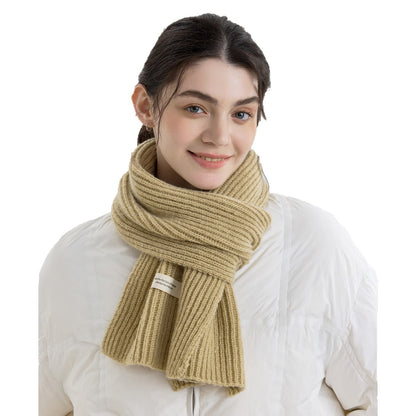 Solid Color Knitted Scarf for Women and Men