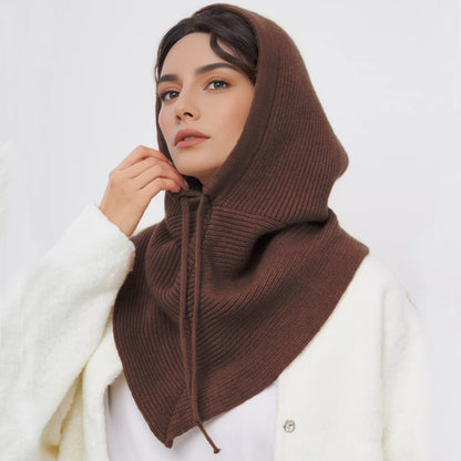 Knitted Balaclava Hoodie Scarf Warm Multifunctional