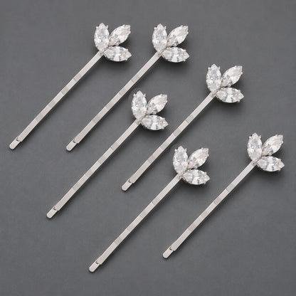 Elegant Floral Zircon Hairpin Set for Women