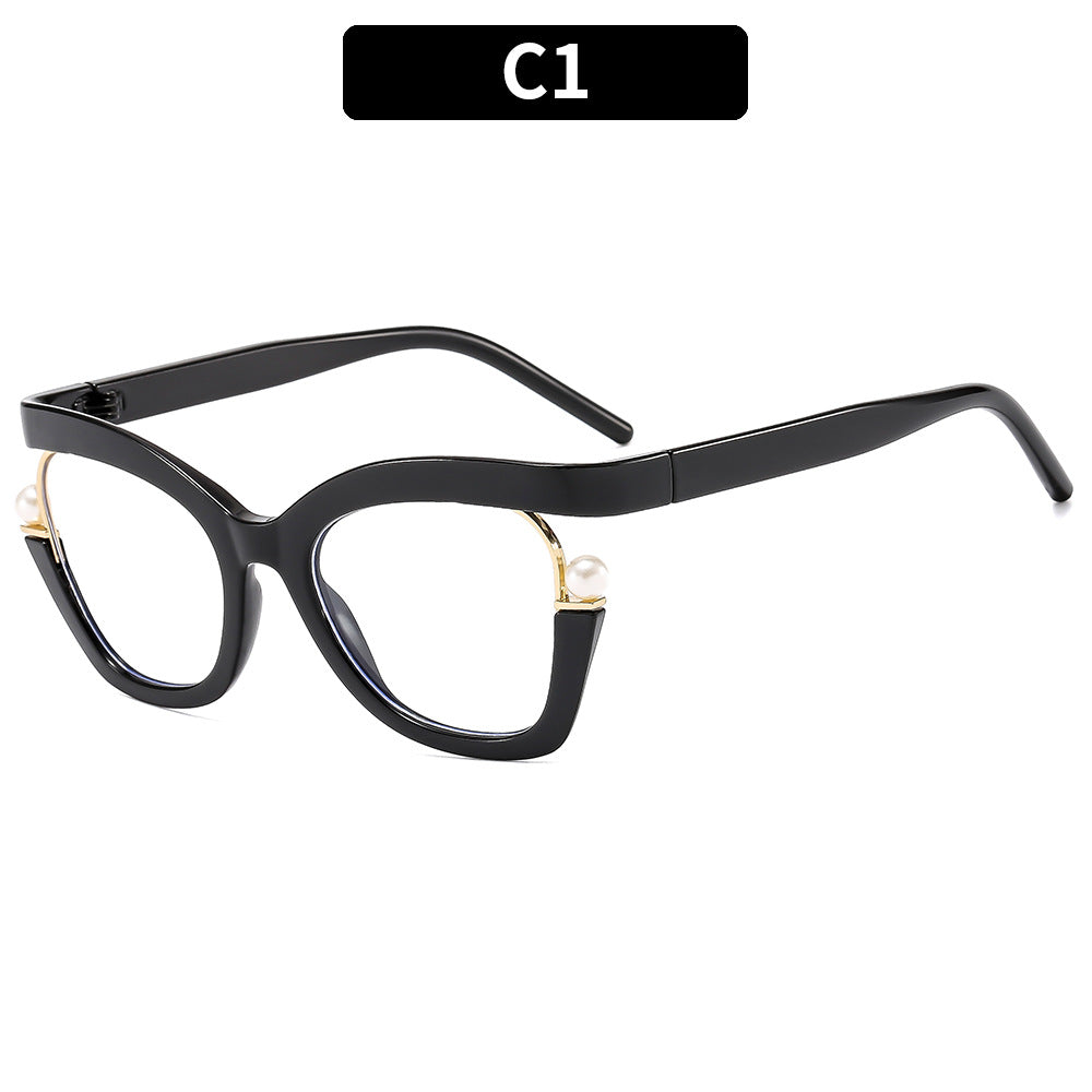 Colorful Pearl Decorative Blue Light Blocking Glasses for Women