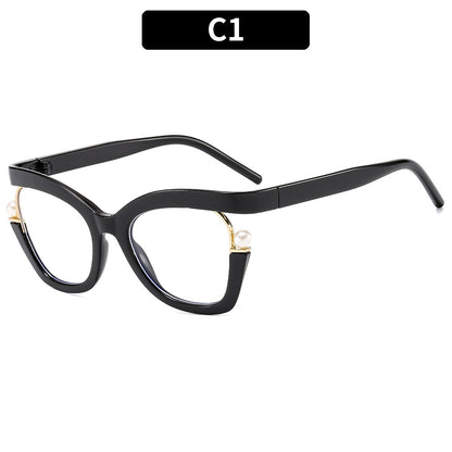 Colorful Pearl Decorative Blue Light Blocking Glasses for Women