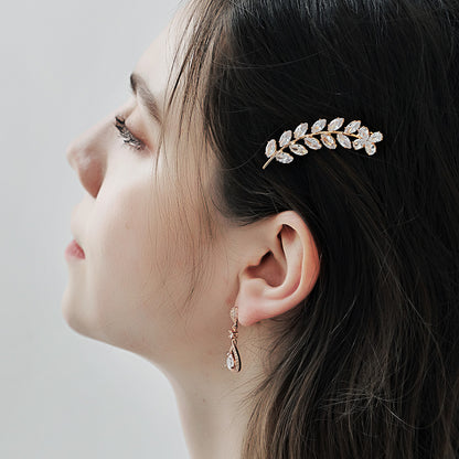Elegant Rhinestone Hair Clips with Metal Side Pins