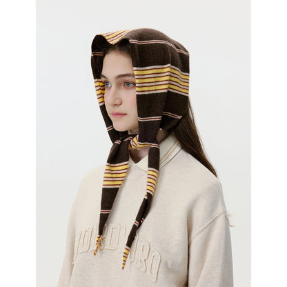 Striped Knitted Triangle Scarf Women’s Trendy Neck Wrap