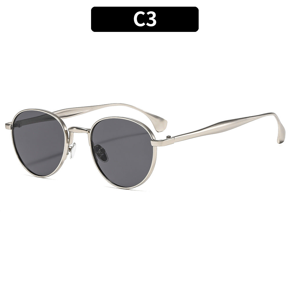 New Metal Round Frame Sunglasses Stylish UV400 Protection