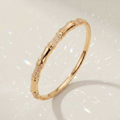 High-End Zirconia Stone Bangle with Nail Design for Weddings and Parties