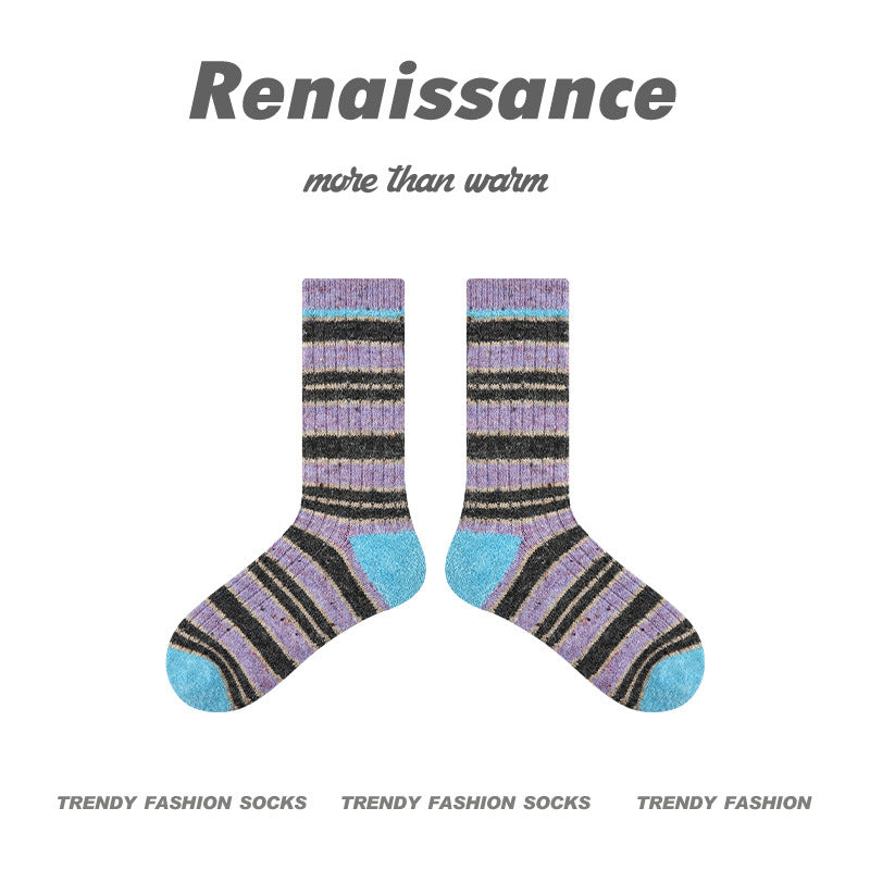 Cozy Spotted Mid Calf Socks Acrylic Blend Casual