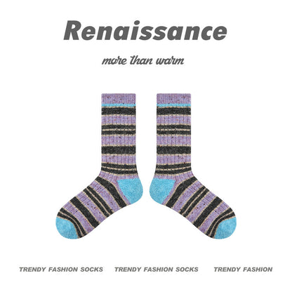 Cozy Spotted Mid Calf Socks Acrylic Blend Casual