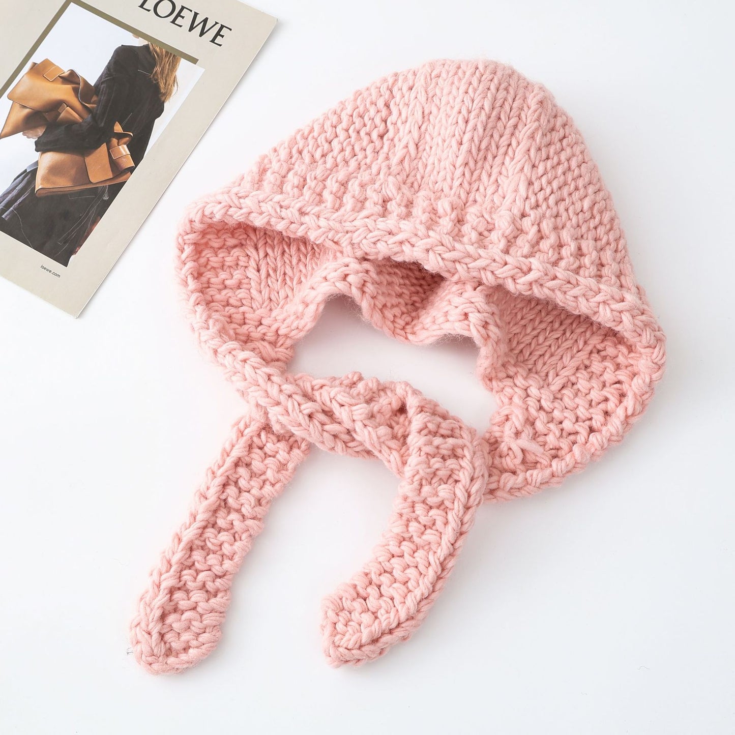 Fashionable Hand-Knitted Warm Beanie With Adjustable Strap