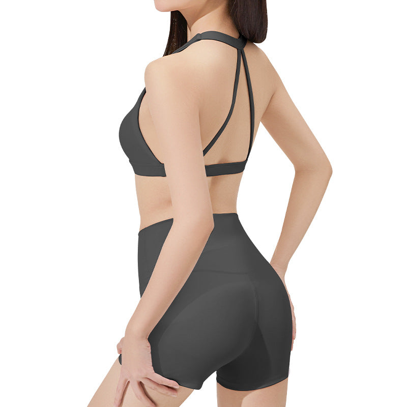 Yoga Bralette Set with Neck Tie, Stylish Workout Apparel for Women