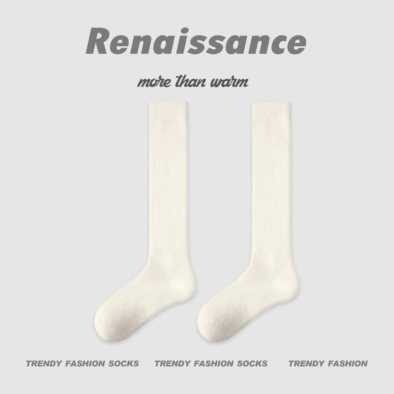 Mid Calf Colorblock Cotton Blend Socks Retro Casual